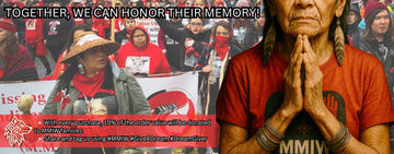 Native American portraits with text 'Together We Can Honor Their Memory' promoting MMIW awareness