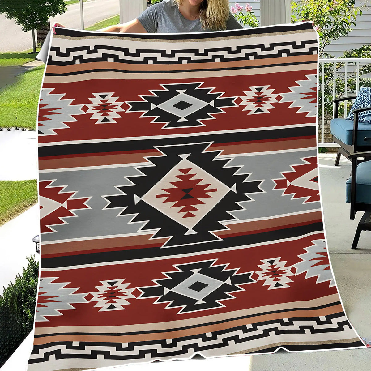 Native American Throw Native American Blanket Tribal Navajo Pattern Throw – RezSpirit