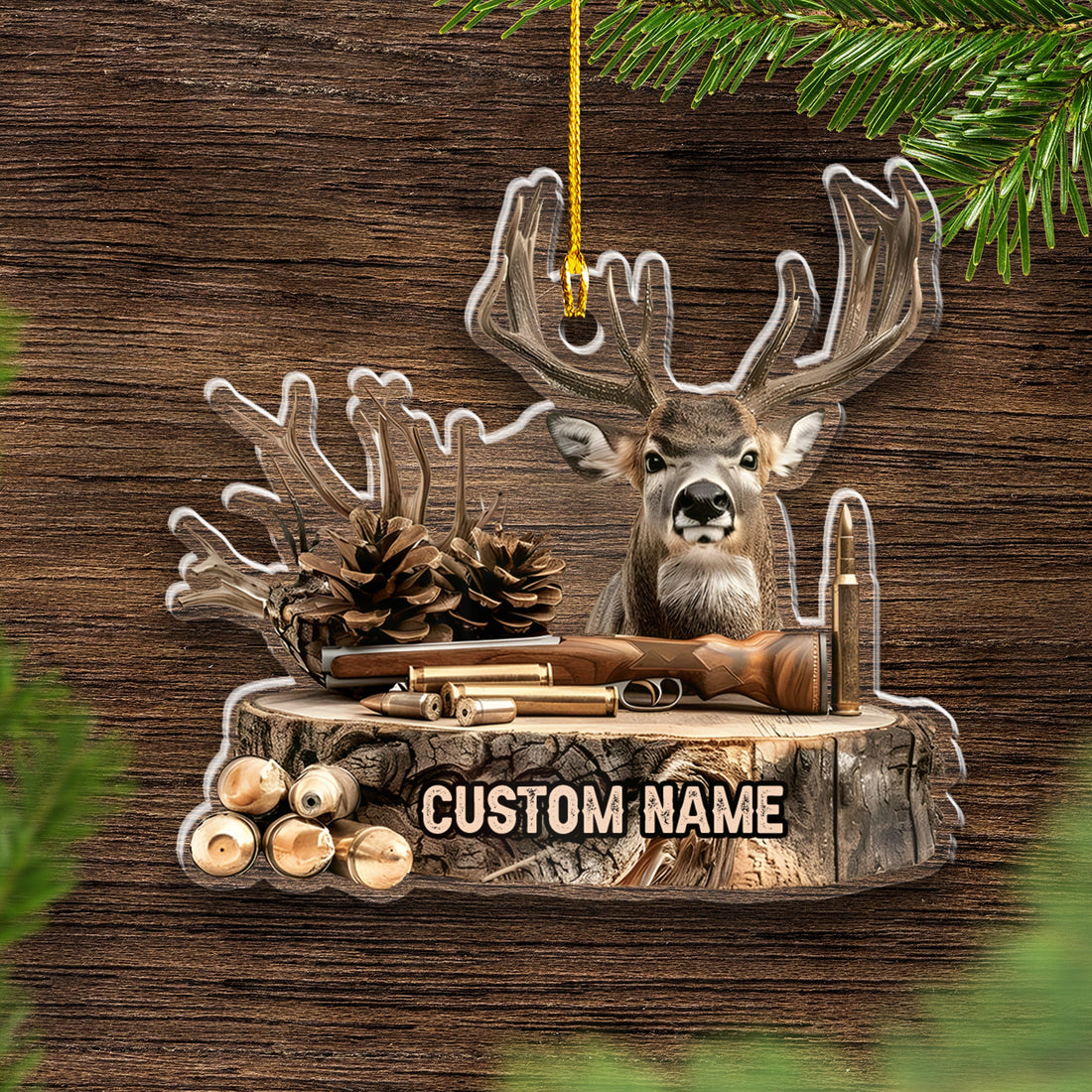 Personalized Deer Hunting Ornament – Unique Christmas Gift for Hunters & Outdoorsmen