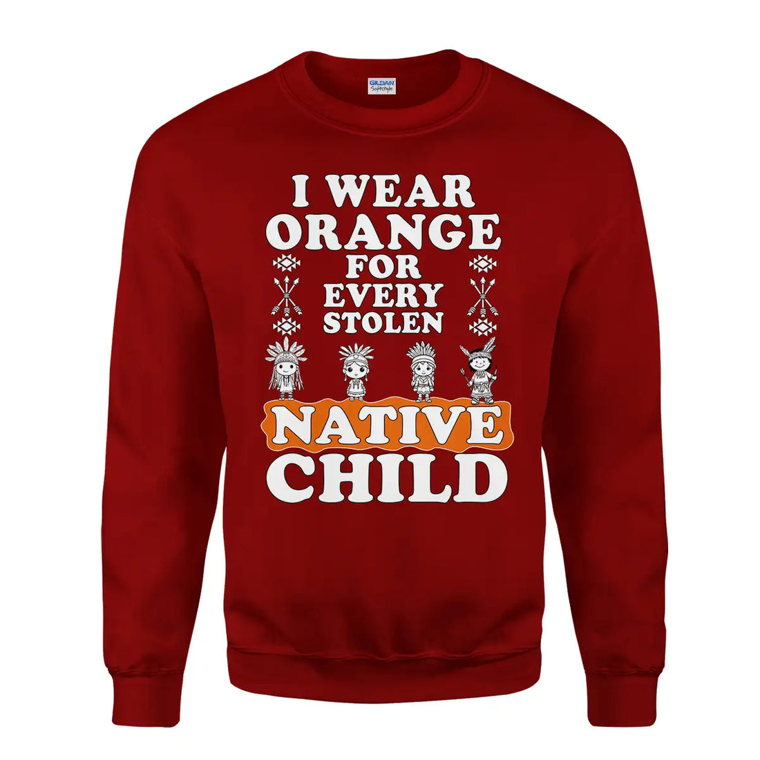 I Wear Orange For Every Stolen Native Child Crewneck, Lettering Art, Orange Shirt Day