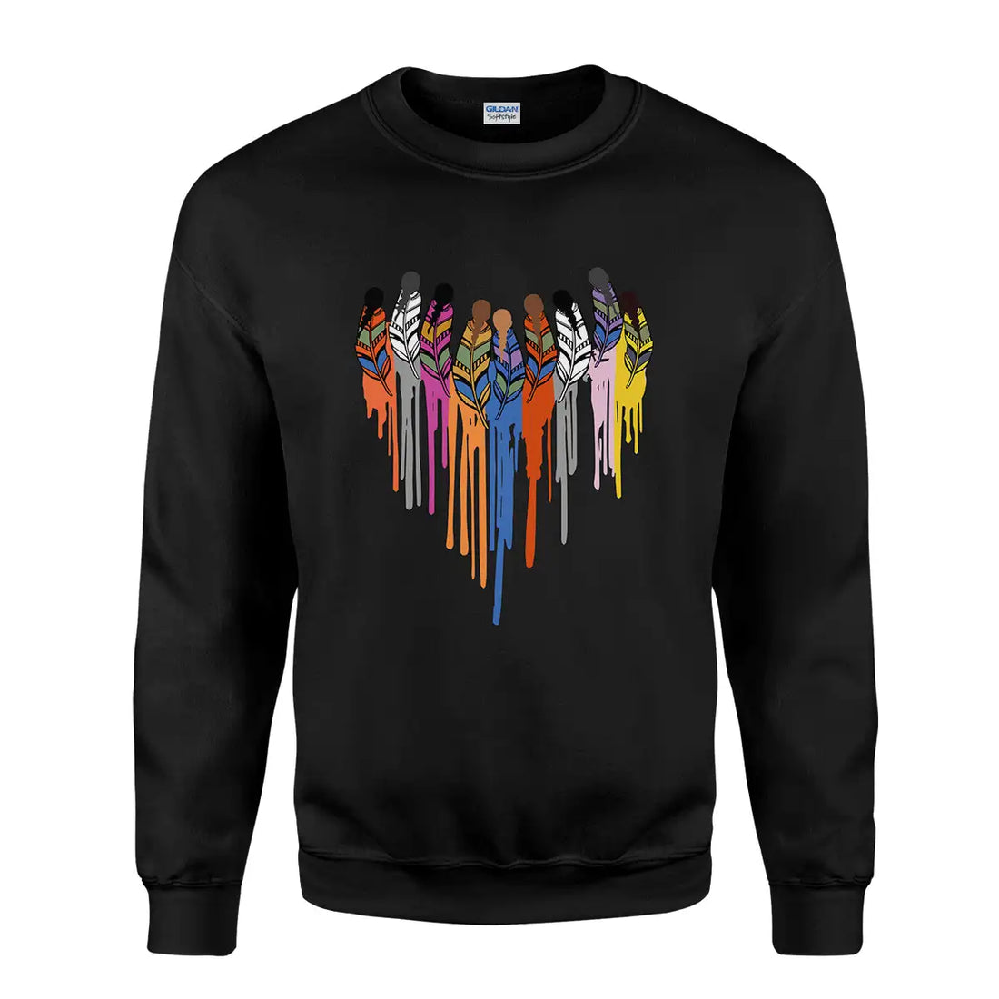 Rainbow Feathers, Unisex Sweatshirt, Paint Drip, Unity Hoodie