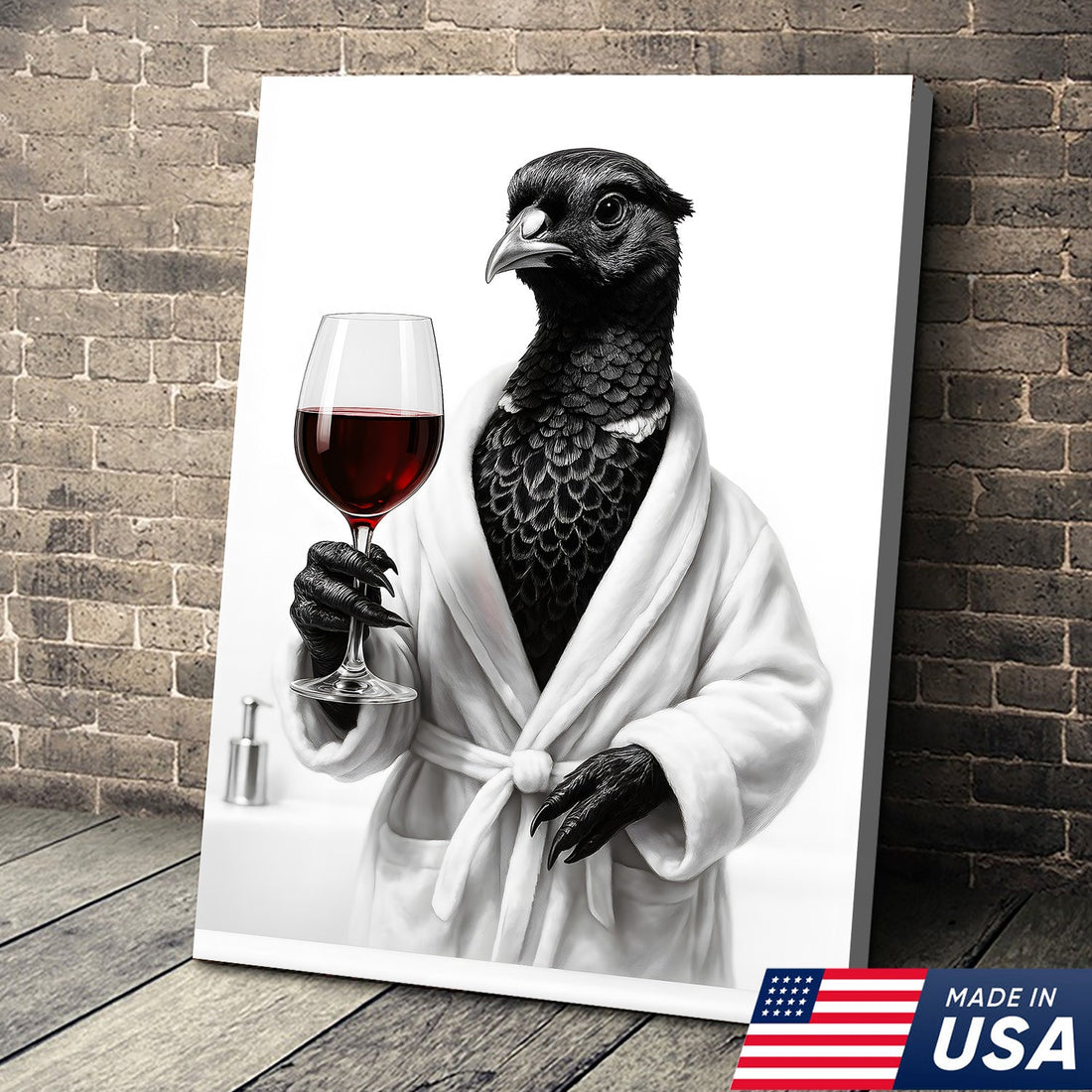 Funny Pheasant Bathroom Chill Canvas Wall Art – Unique Gift for Hunters, Bird Lovers & Rustic Cabin Bathroom Décor