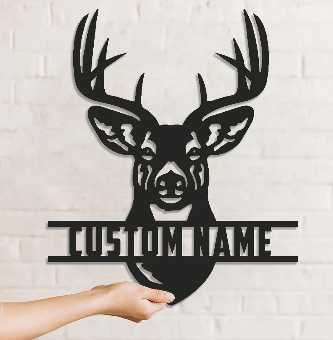 Personalized Buck Hunting Metal Sign WITH LED/WITHOUT LED Light Rustic Deer Head Wall Art Hunter Gift Cabin Man Cave Decor