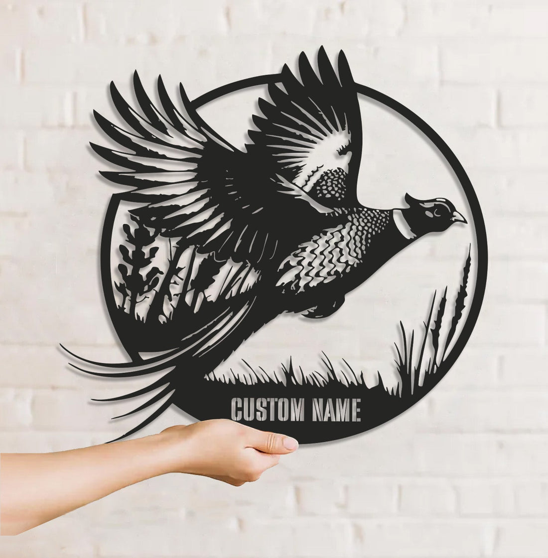 Personalized Pheasant WITH/WITHOUT Led Light Metal Sign – Custom Hunting Decor for Home, Cabin & Lodge