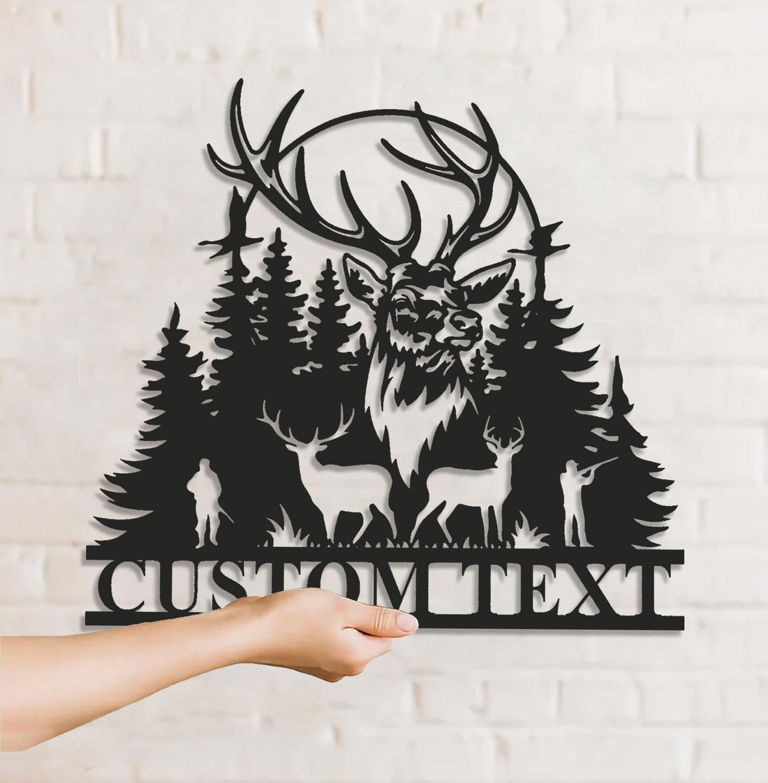 Personalized Deer Hunting Metal Sign WITH LED/WITHOUT LED – Custom Name Elk Wall Art, Rustic Lodge & Cabin Decor for Hunters