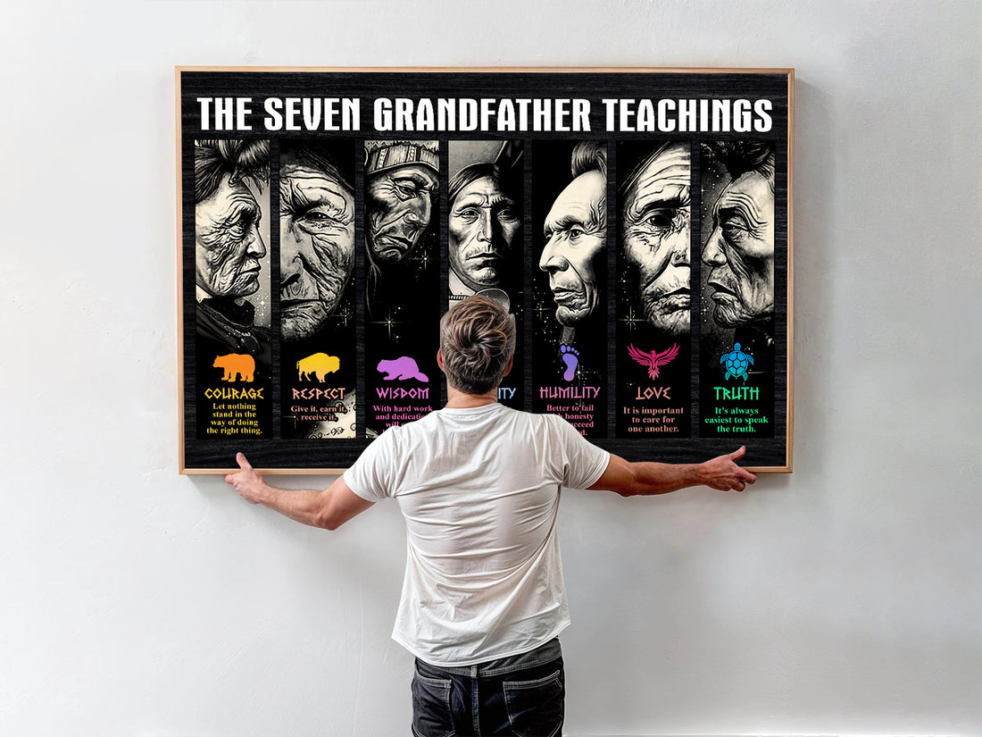 Native American Seven Grandfather Teachings Poster - Inspirational Art for Home Decor