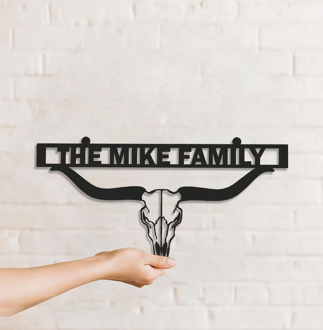 Personalized Metal Ranch Sign WITH LED/WITHOUT LED – Western Longhorn Skull Cowboy Decor