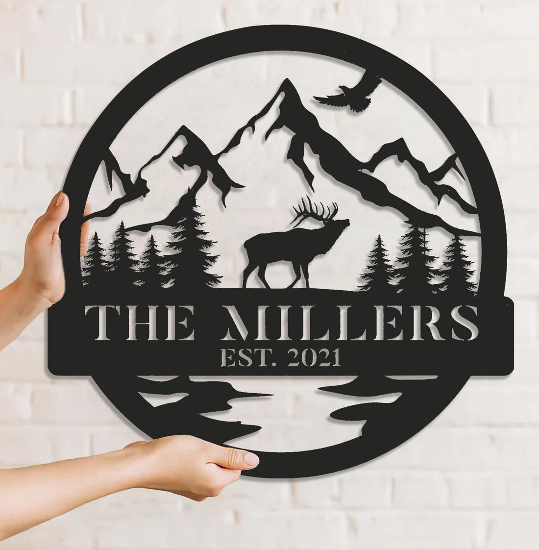 Personalized Mountain Elk Metal Sign WITH LED/WITHOUT LED Light Outdoor Cabin Decor Hunting Lodge Wall Decor