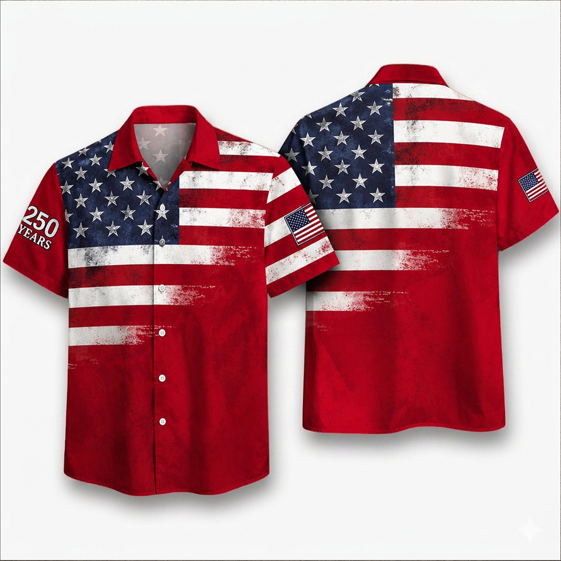 USA Flag Hawaii T-Shirt 250 Years Patriotic American Shirt