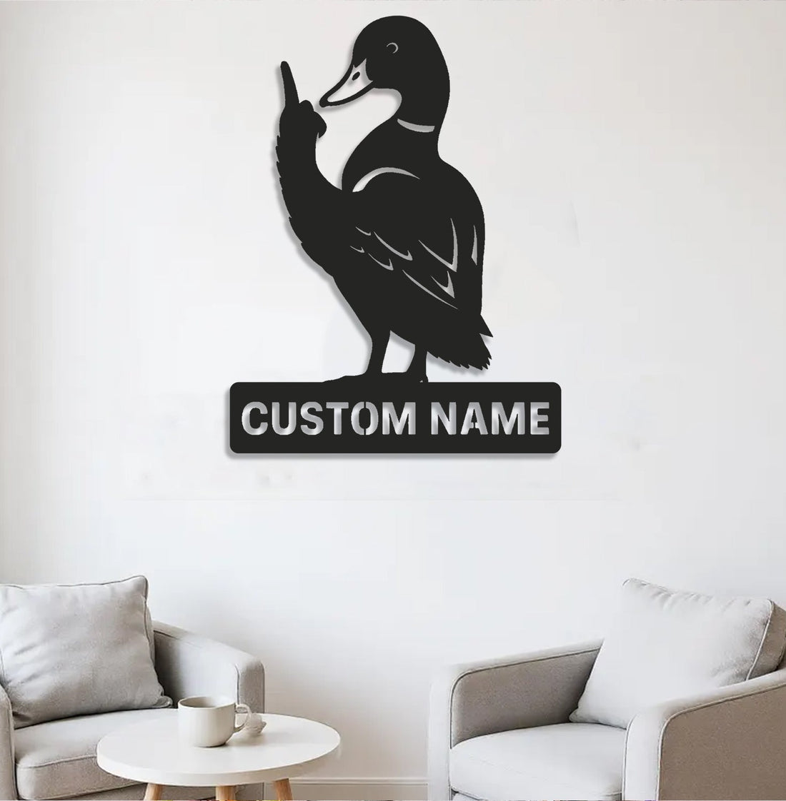 Personalized Funny Duck Metal Sign WITH LED/WITHOUT LED, Unique Hunting Cabin Wall Decor, Waterfowl Lover Gift