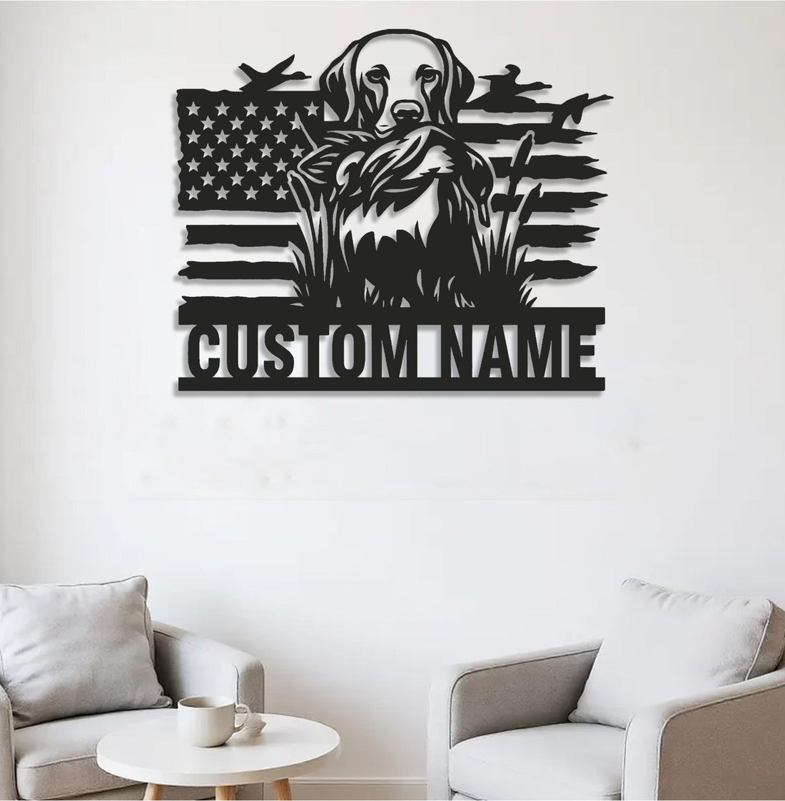 Personalized Hunting Dog Metal Sign WITH LED/WITHOUT LED - Duck Retriever Wall Decor