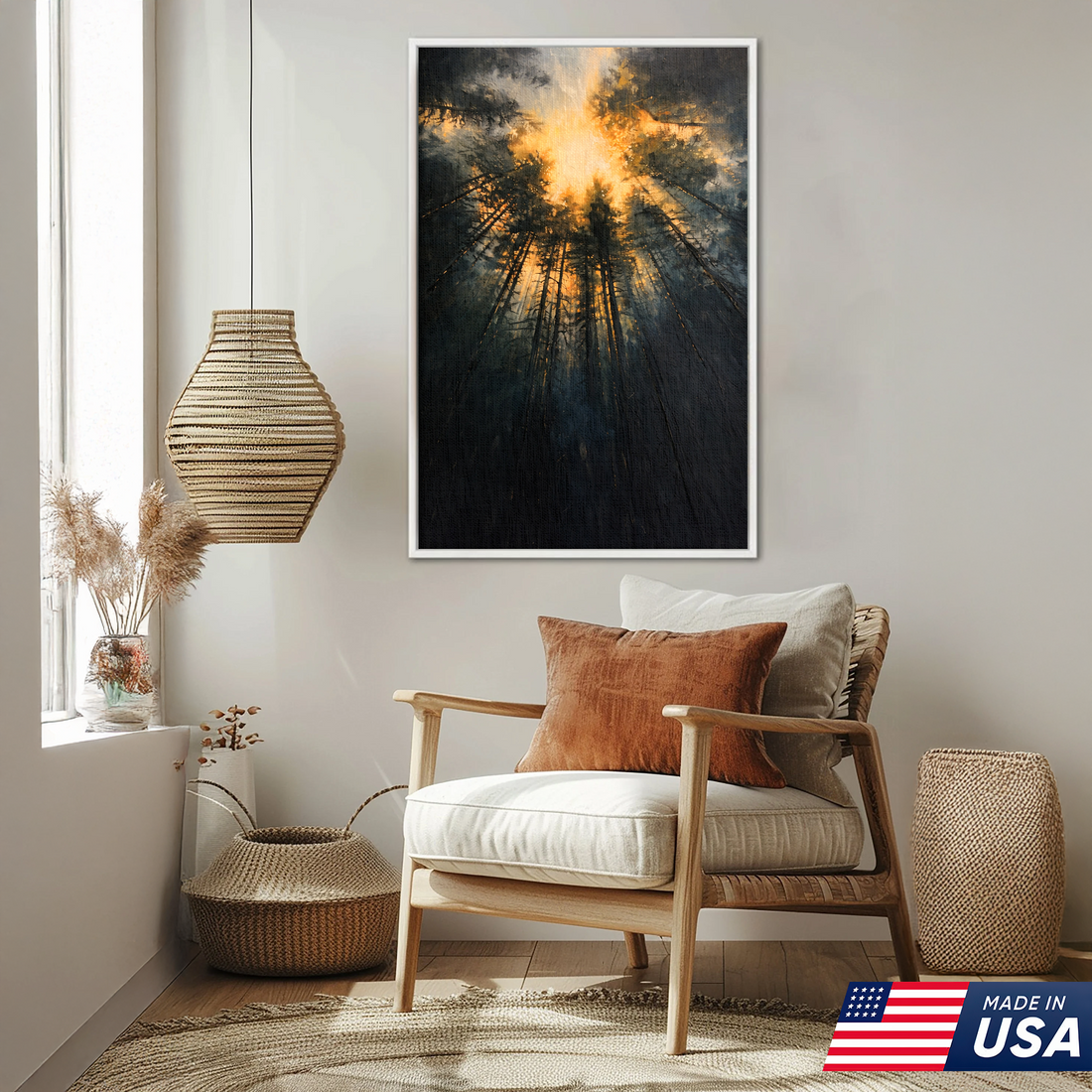 Emergence of Light Abstract Canvas – Dark to Glow