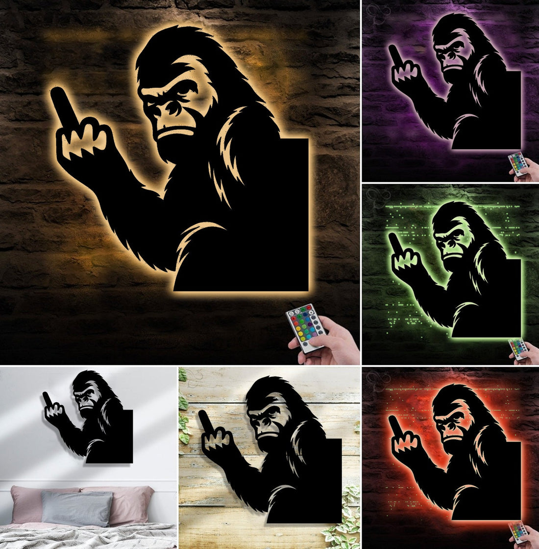 Funny Bigfoot Metal Sign WITH LED/WITHOUT LED - Hilarious Bigfoot Yard Decor, Rustic Outdoor Gag Gift for Man Cave
