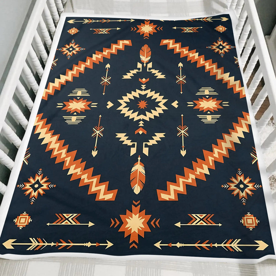 Native America Cozy Blanket, Arrow Feather Star Pattern Home Decor