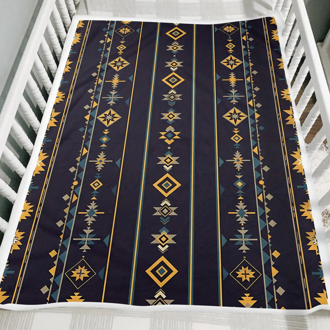 ndigenous Throw Blanket, Tribal Diamond Pattern, Geometric Aztec Bedding Decor
