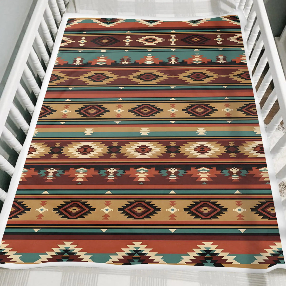 Cultural Southwestern Diamond Pattern Throw, Indigenous Blanket