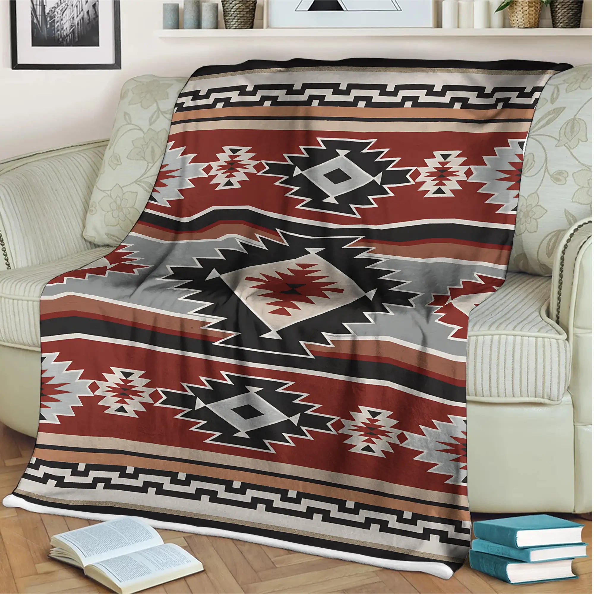 Native American Throw Native American Blanket Tribal Navajo Pattern Throw – RezSpirit