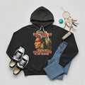 Black hoodie with a Native American design, reflecting strength, pride, and choice.