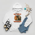White hoodie featuring Native American-inspired design, honoring tradition and heritage.