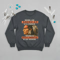 Charcoal sweatshirt featuring Native American design, symbolizing cultural pride and unity.