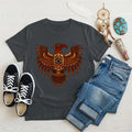 Charcoal slate T-shirt with Native American Thunderbird artwork