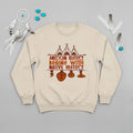Cream crewneck sweatshirt featuring a sacred teepee and feather totem design with the quote “American History Begins with Native History.”