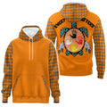Orange pullover hoodie with 
