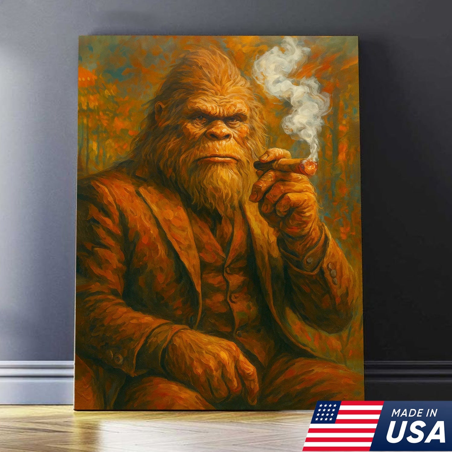 bigfoot smoking a cigarette Big Foot smokes Postcard Bigfoot Sasquatch Smoking A Cigar