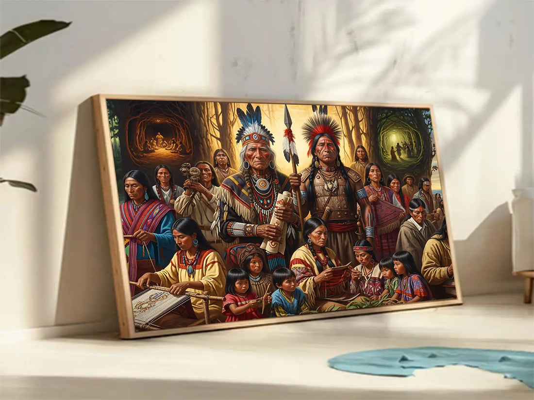 Warriors Heroes In All Native American Spirits Indigenous Canvas Wall Art