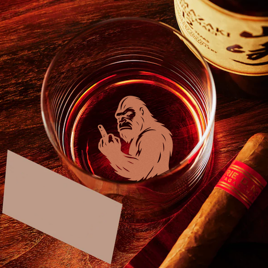 Funny Bigfoot Engraved Whiskey Glass 2025 – Limited Edition Funny Gift for Men & Drinking Lovers