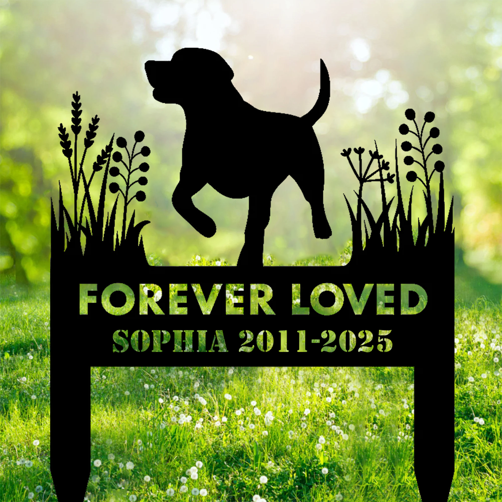 Personalized Labrador Memorial Metal Sign – In Loving Memory Grave Marker for Dog Lovers, Yard & Garden Pet Tribute Decor