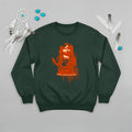 Dark green Native America sweatshirt with Indigenous girl image and Every Child Matters quote