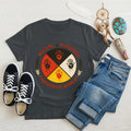 Gray Native America t-shirt with Missing & Murdered Indigenous Women handprint graphic.