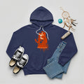 Navy hoodie with Native American child silhouette and Every Child Matters quote