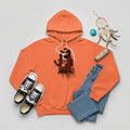 Orange hoodie with Native American child silhouette and Every Child Matters quote