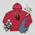 Red hoodie with Native American child silhouette and Every Child Matters quote
