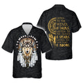 Hawaiian shirt with wolf design and 
