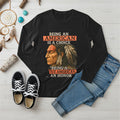 Black long sleeve T-shirt with a Native American-inspired design, symbolizing strength, pride, and cultural heritage.