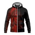 Front view of the fleece jacket showing a Native American chief with the text 