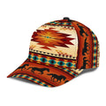 Angled front view of Native American inspired baseball cap showing detailed horse design 