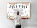 Native American Prayer Wall Art with feathers and inspirational quote