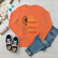 Orange Native American spirit long sleeve tee with dreamcatcher and inspiring quote