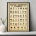Canvas featuring Native American animal symbols, each representing spiritual traits and life lessons.