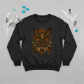 Black sweatshirt with a Native-inspired owl dreamcatcher design, providing spiritual protection.