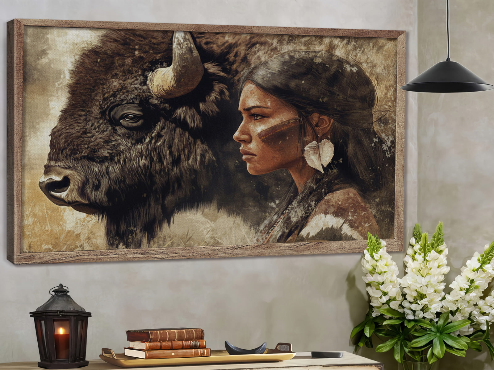 STYLE:Black Framed Canvas