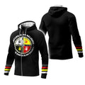 Premium fleece jacket featuring symbolic Native American handprint design.