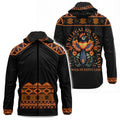 Black fleece hoodie with 