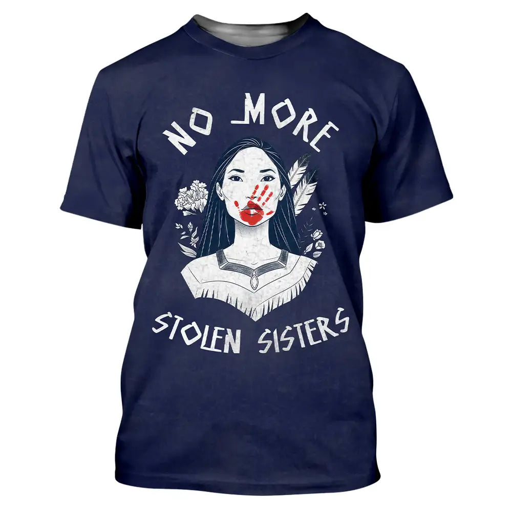 No More Stolen Sisters T-shirt, Indigenous Woman Headdress Native American Tee