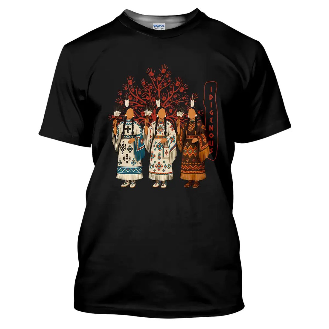 "Indigenous", Unisex Long Sleeve Shirt, Three Women, Handprint Tree
