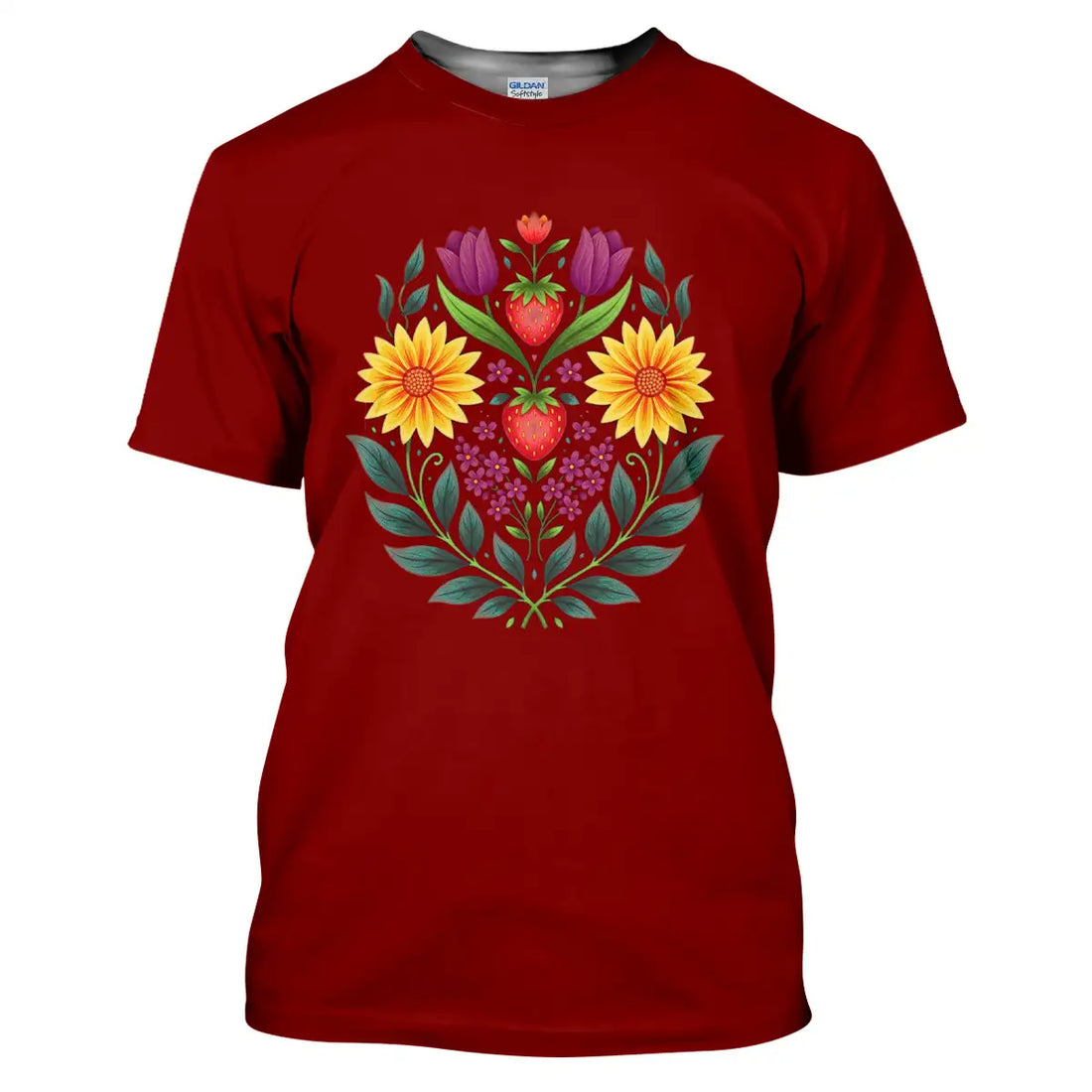 Heart Berry, Unisex T Shirt, Floral Strawberry, Spring